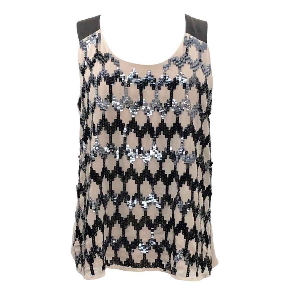 Under Skies Sequin Sleeveless Top Fancy Blouse Shirt